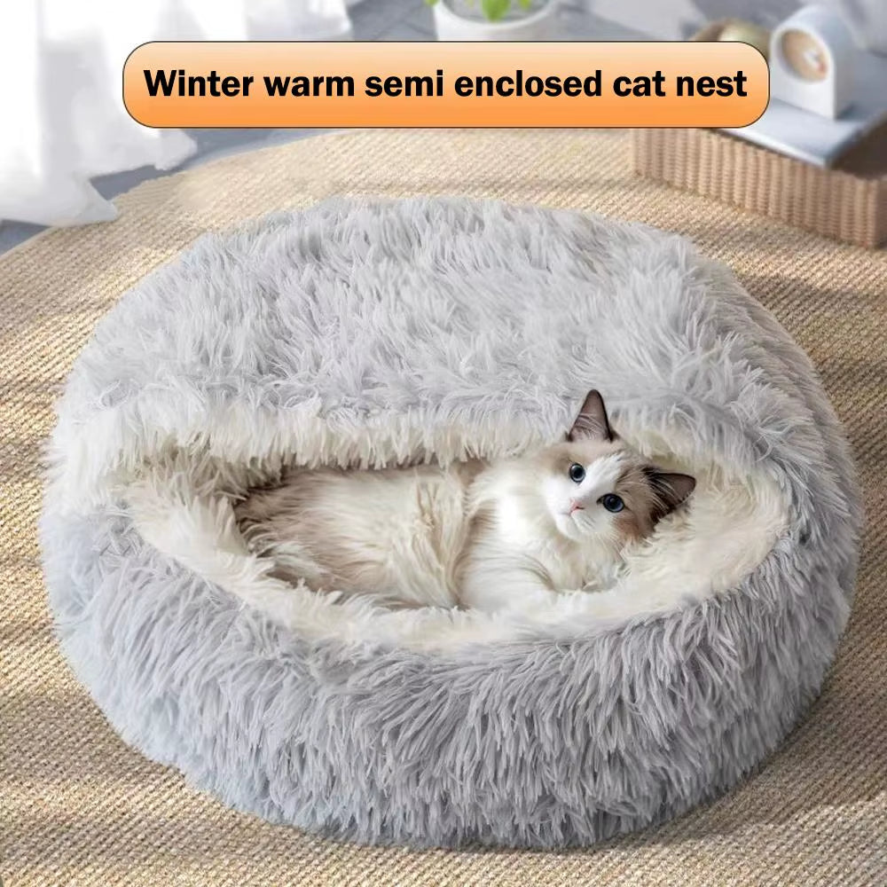 Cozy Enclosed Cat Bed – Soft & Secure