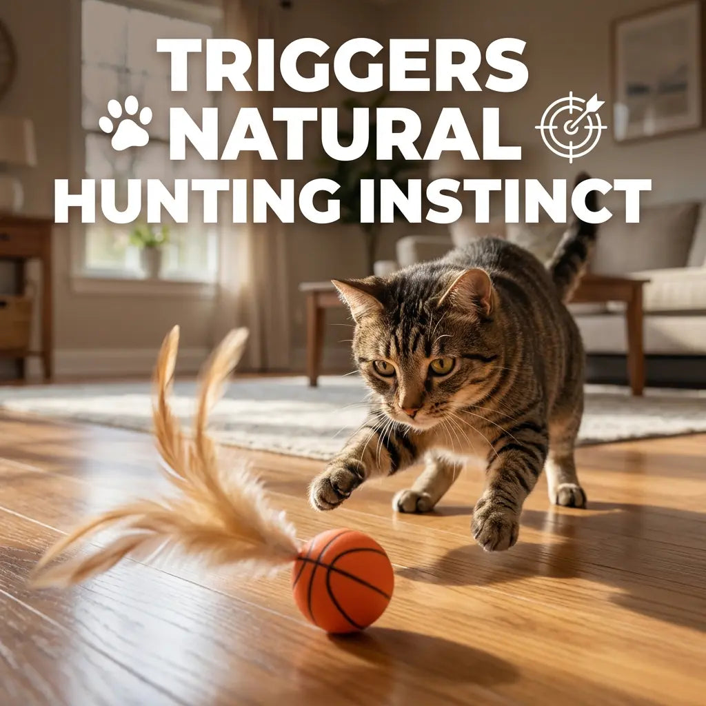 【6 Pieces】Interactive Cat Toy Feather Bounce Ball Self Play Hunting Instinct Toy for Indoor Cats Keep Cats Active Reduce Boredom Anxiety Kitten Exercise Toy Lightweight Durable Cat Enrichment Toy 6 Pack Cat Toys for Indoor Cats Kitten Play Activity Home