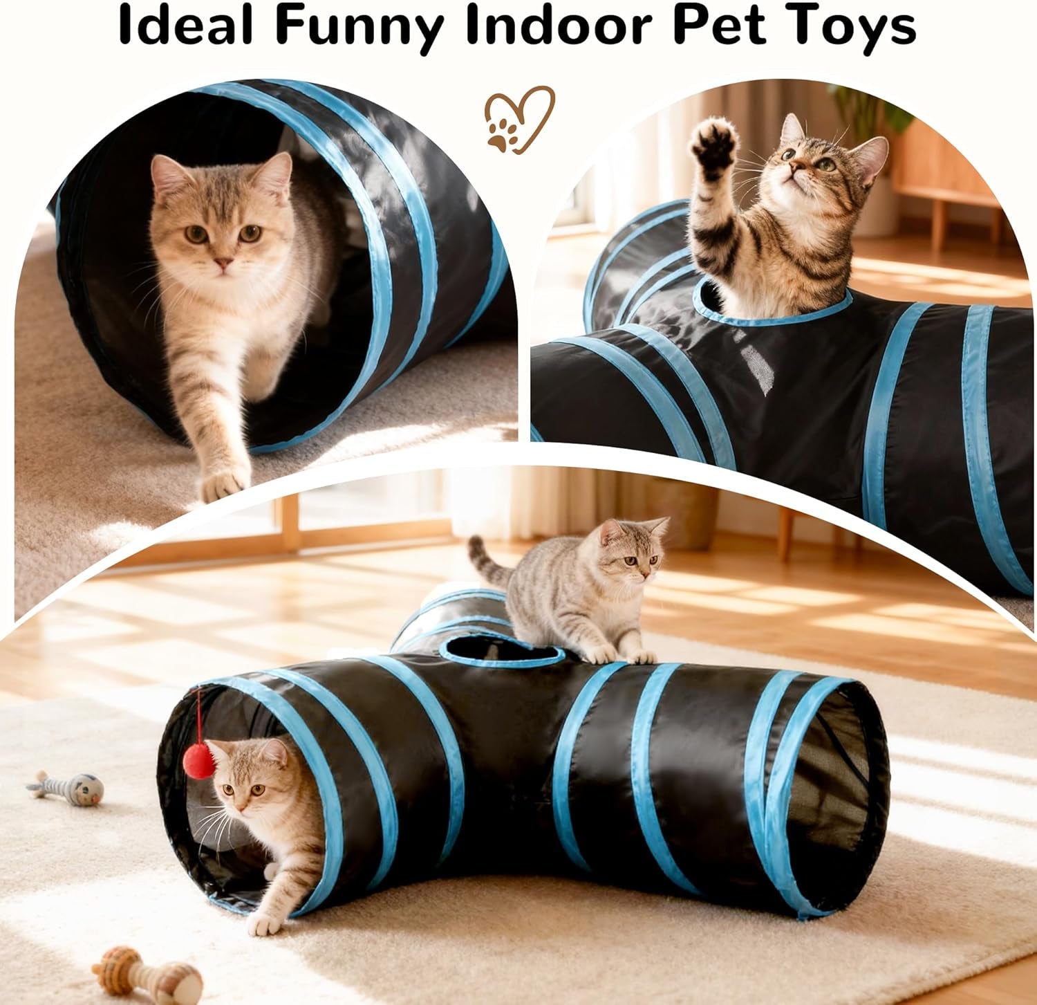 Cat Tunnel Toy – 3-Way Peek & Play