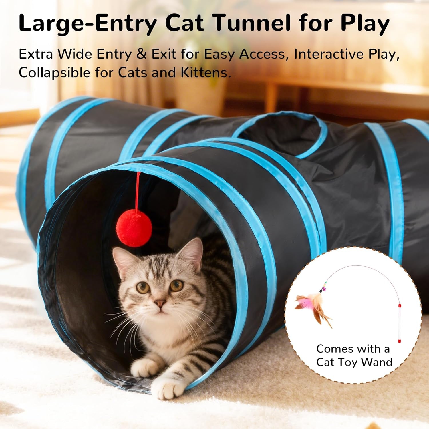 Cat Tunnel Toy – 3-Way Peek & Play