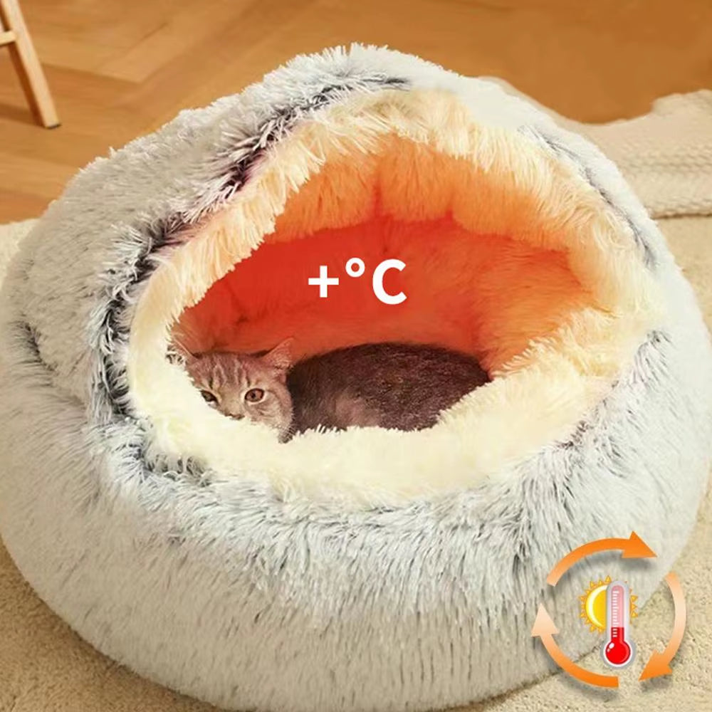 Cozy Enclosed Cat Bed – Soft & Secure
