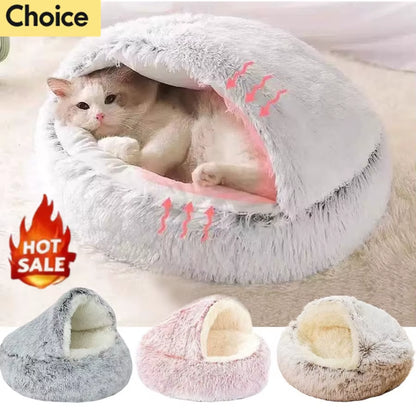 Cozy Enclosed Cat Bed – Soft & Secure