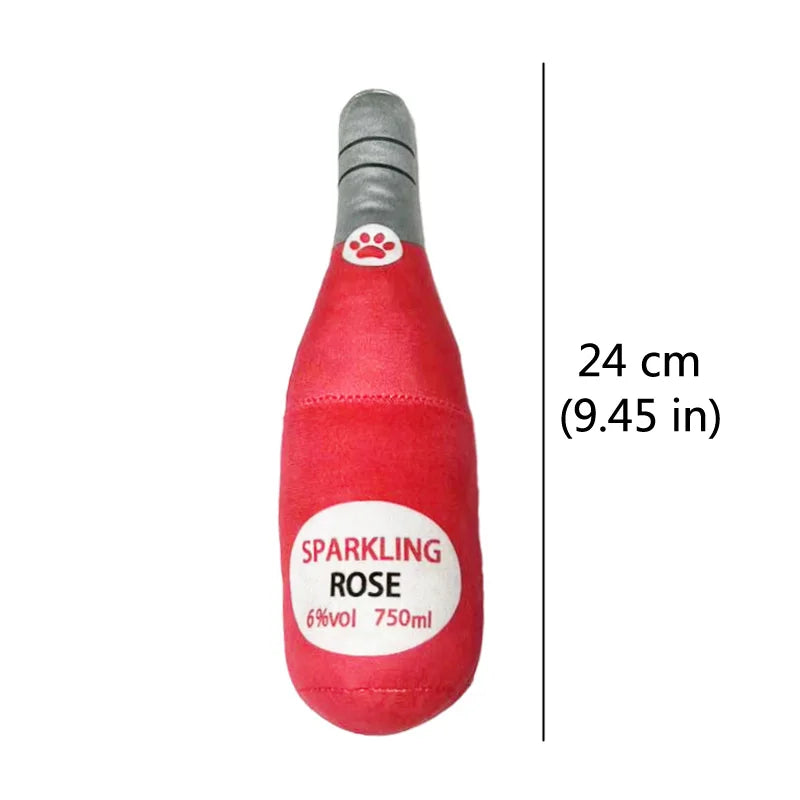 Funny Dog Toy Plush Beer Bottle Squeaky
