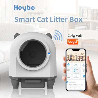 HEYBO Auto Cat Litter Box – Large Capacity