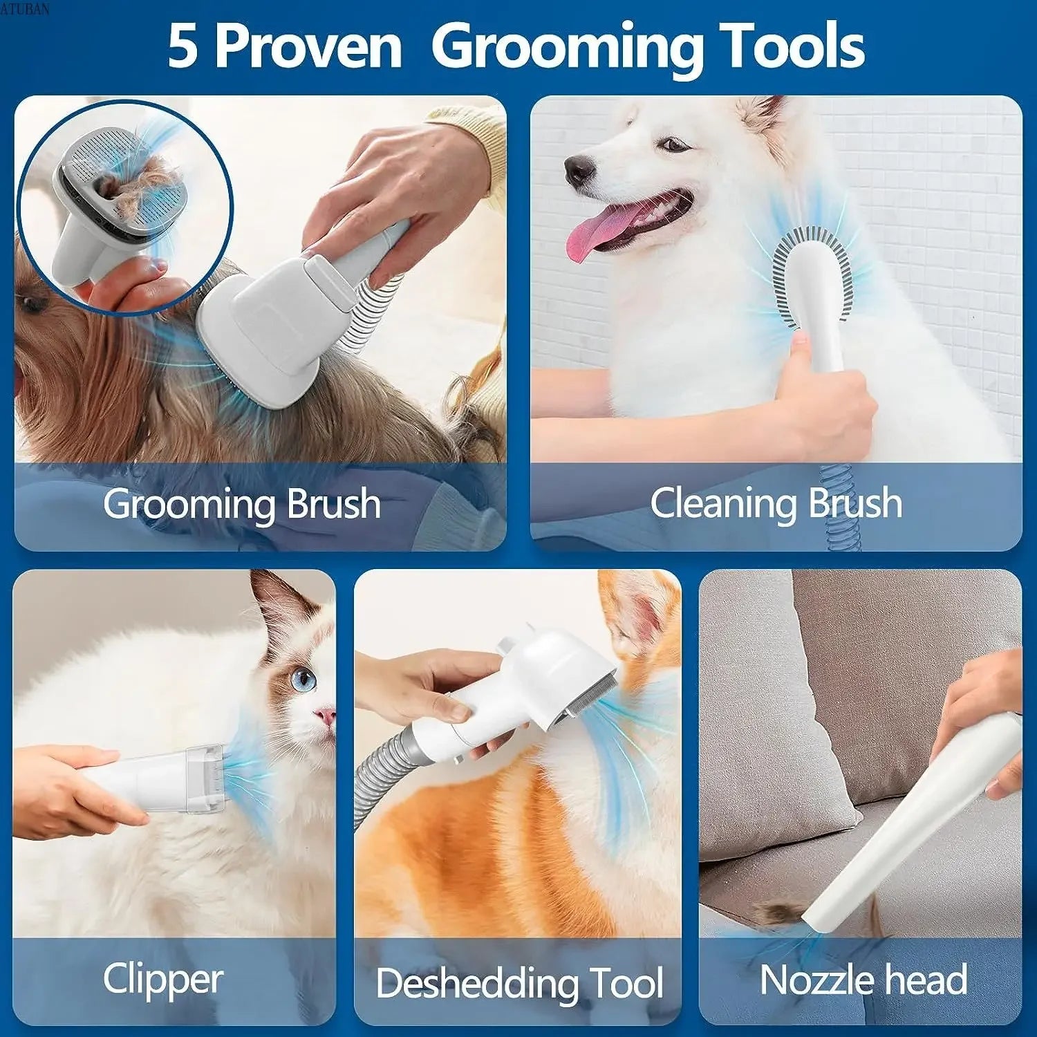 All-in-1 Pet Grooming Vacuum – No Mess