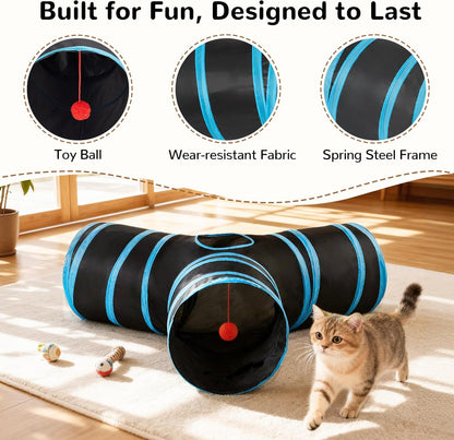 Cat Tunnel Toy – 3-Way Peek & Play