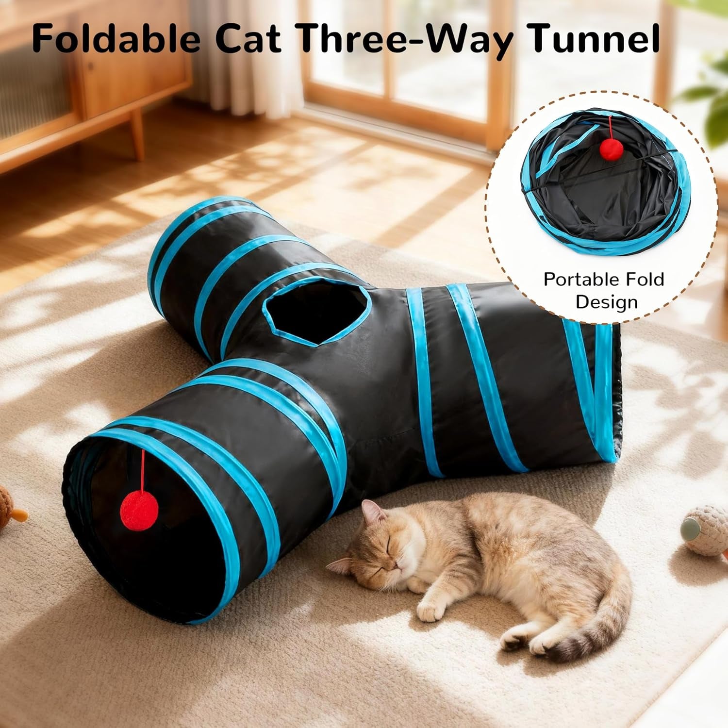 Cat Tunnel Toy – 3-Way Peek & Play