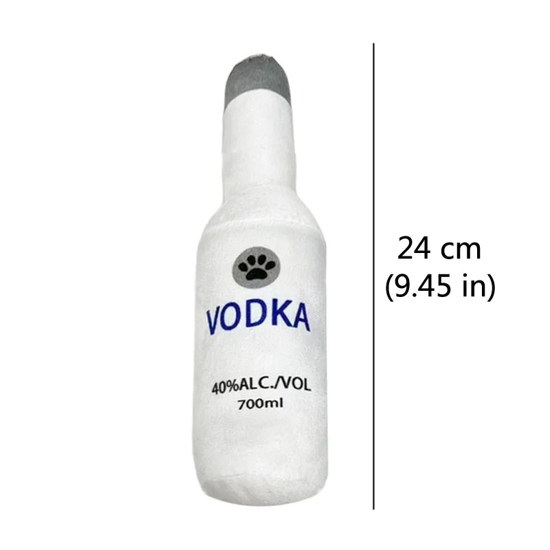 Funny Dog Toy Plush Beer Bottle Squeaky
